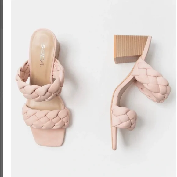Soda Blush Braided Sandal - Picture 2 of 7